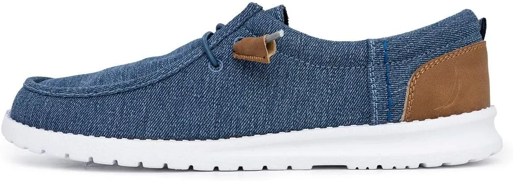 Nautica Men's Comfort Loafers, Slip-On Boat Shoe, Lightweight Casual Stretch Sneaker-Rushford