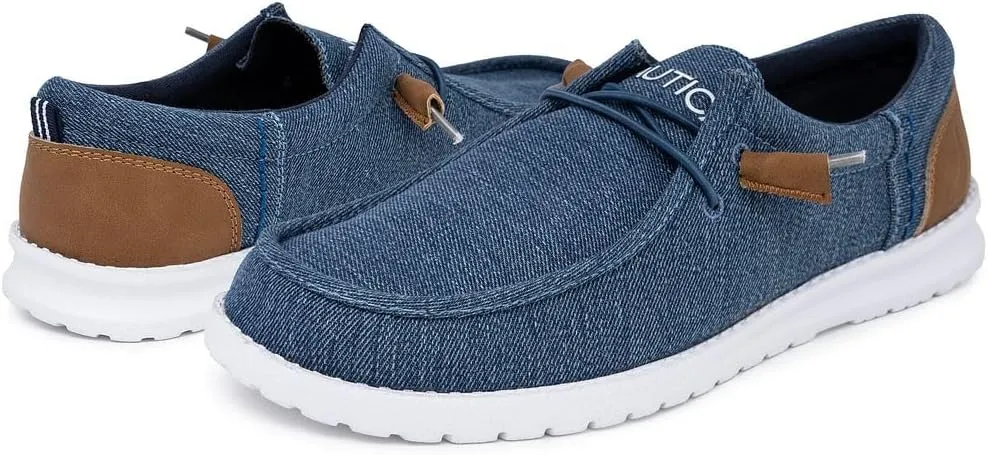 Nautica Men's Comfort Loafers, Slip-On Boat Shoe, Lightweight Casual Stretch Sneaker-Rushford