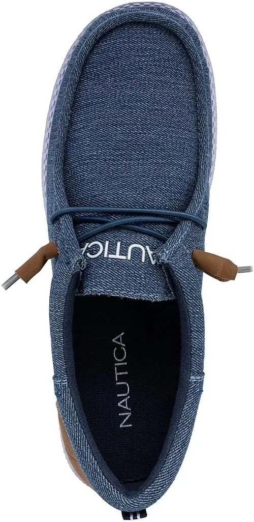 Nautica Men's Comfort Loafers, Slip-On Boat Shoe, Lightweight Casual Stretch Sneaker-Rushford