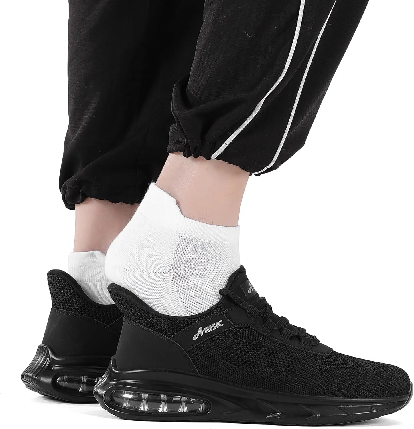 Non Slip Work Shoes Women, Black Work Shoes for Women, Comfortable Chef Shoes, Easy to Wear, Water-Resistant, Lightweight Walking Sneakers, Ideal for Athletic Food Service Shoe