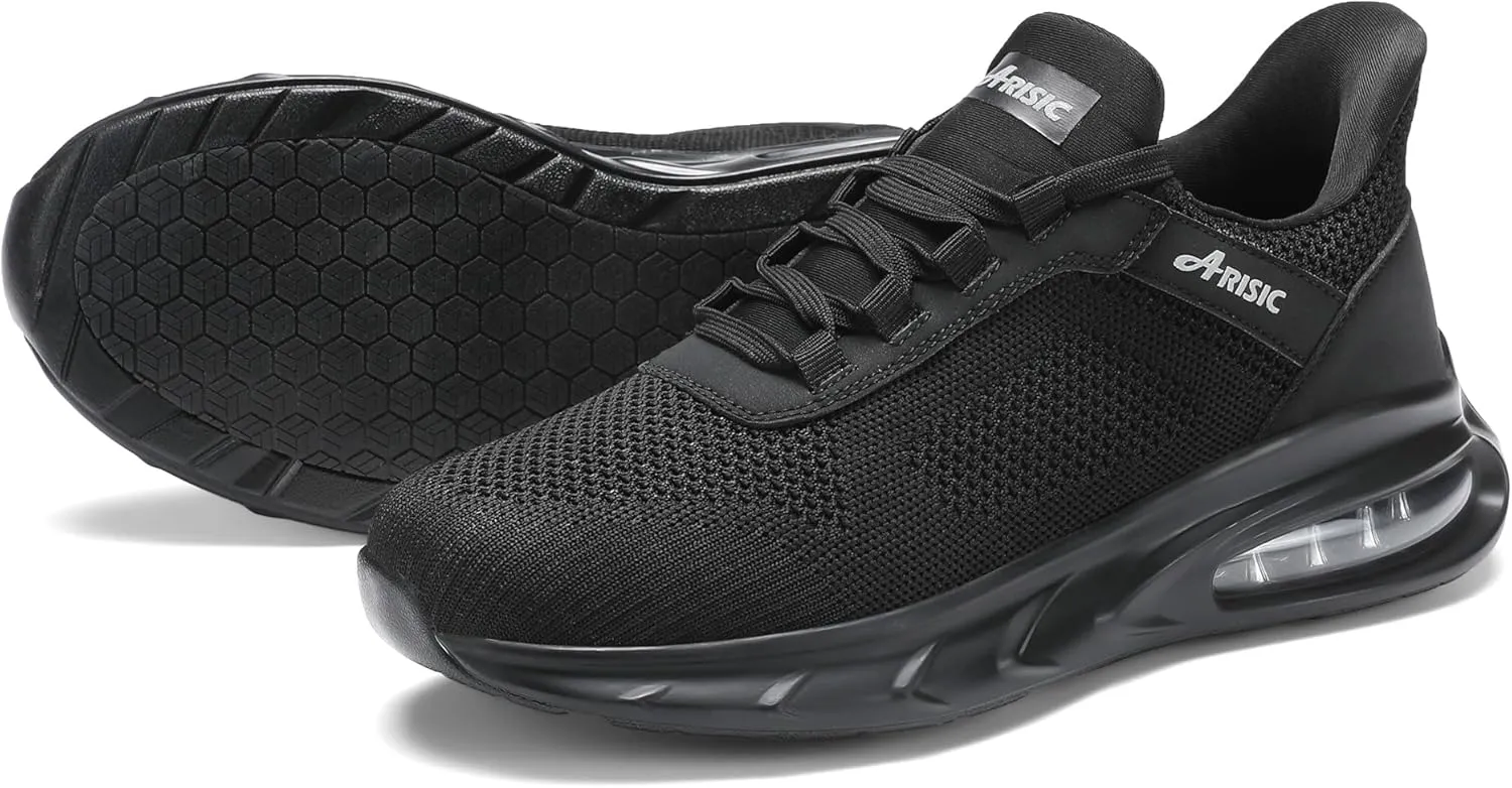 Non Slip Work Shoes Women, Black Work Shoes for Women, Comfortable Chef Shoes, Easy to Wear, Water-Resistant, Lightweight Walking Sneakers, Ideal for Athletic Food Service Shoe