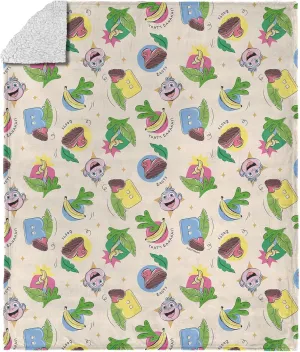 NORTHWEST Dora The Explorer Boots Pattern Silk Touch Sherpa Throw Blanket, Soft Fleece, Cartoon Character, 50 x 60 inches