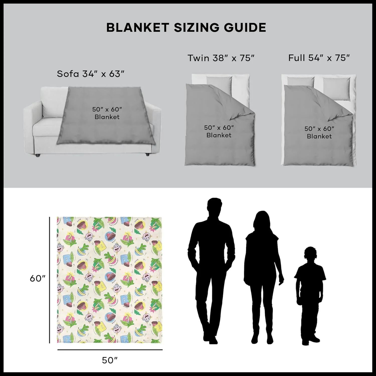 NORTHWEST Dora The Explorer Boots Pattern Silk Touch Sherpa Throw Blanket, Soft Fleece, Cartoon Character, 50 x 60 inches
