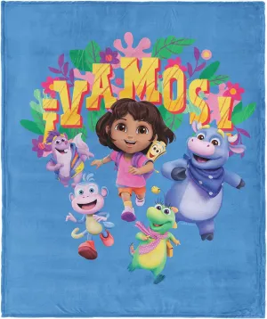NORTHWEST Dora The Explorer Boots Pattern Silk Touch Throw Blanket, Soft Fleece, Cartoon Character, 50 x 60 inches
