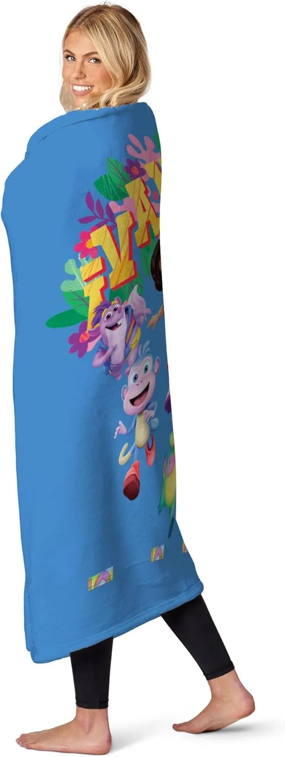 NORTHWEST Dora The Explorer Boots Pattern Silk Touch Throw Blanket, Soft Fleece, Cartoon Character, 50 x 60 inches