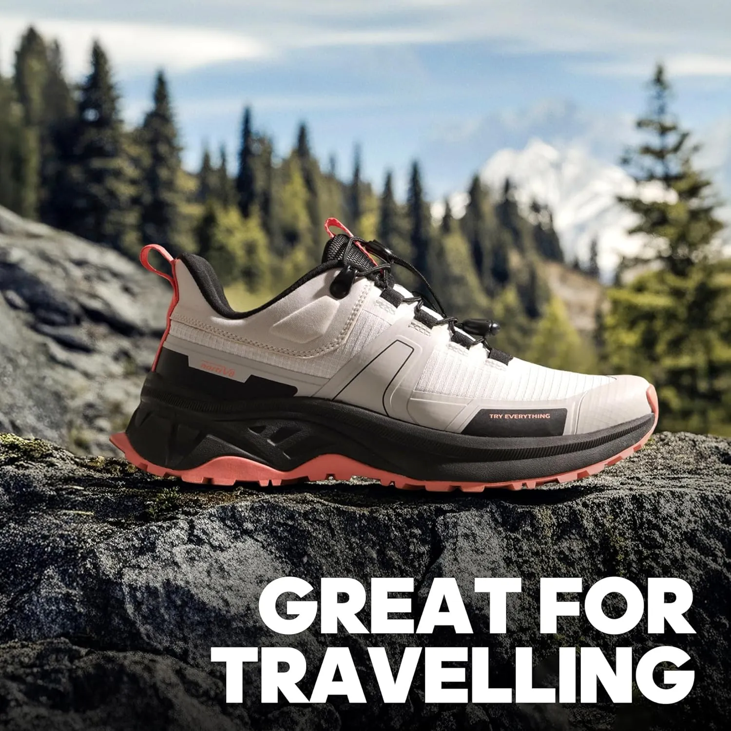 NORTIV 8 Women's Lightweight Hiking Shoes Quick Laces Outdoor Fashion Sneakers