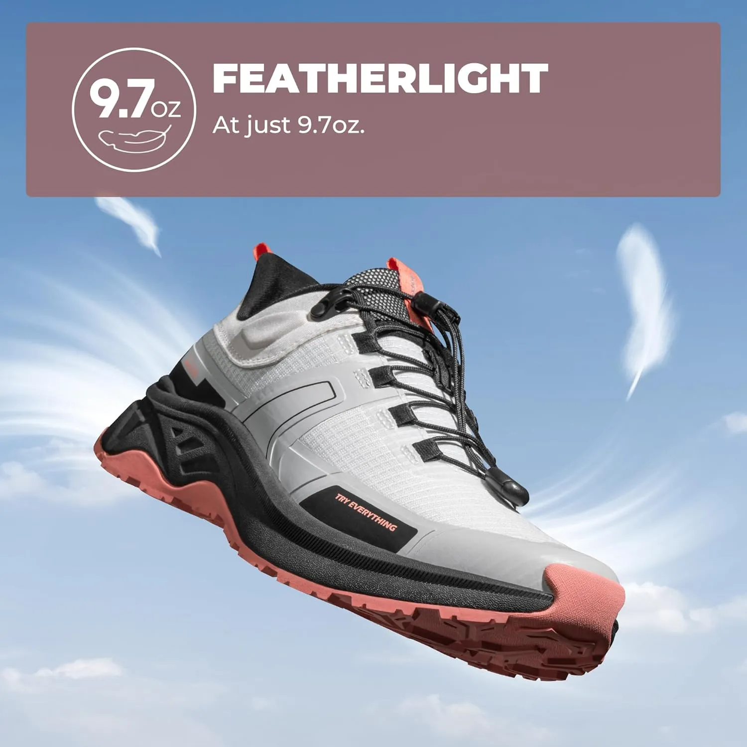NORTIV 8 Women's Lightweight Hiking Shoes Quick Laces Outdoor Fashion Sneakers