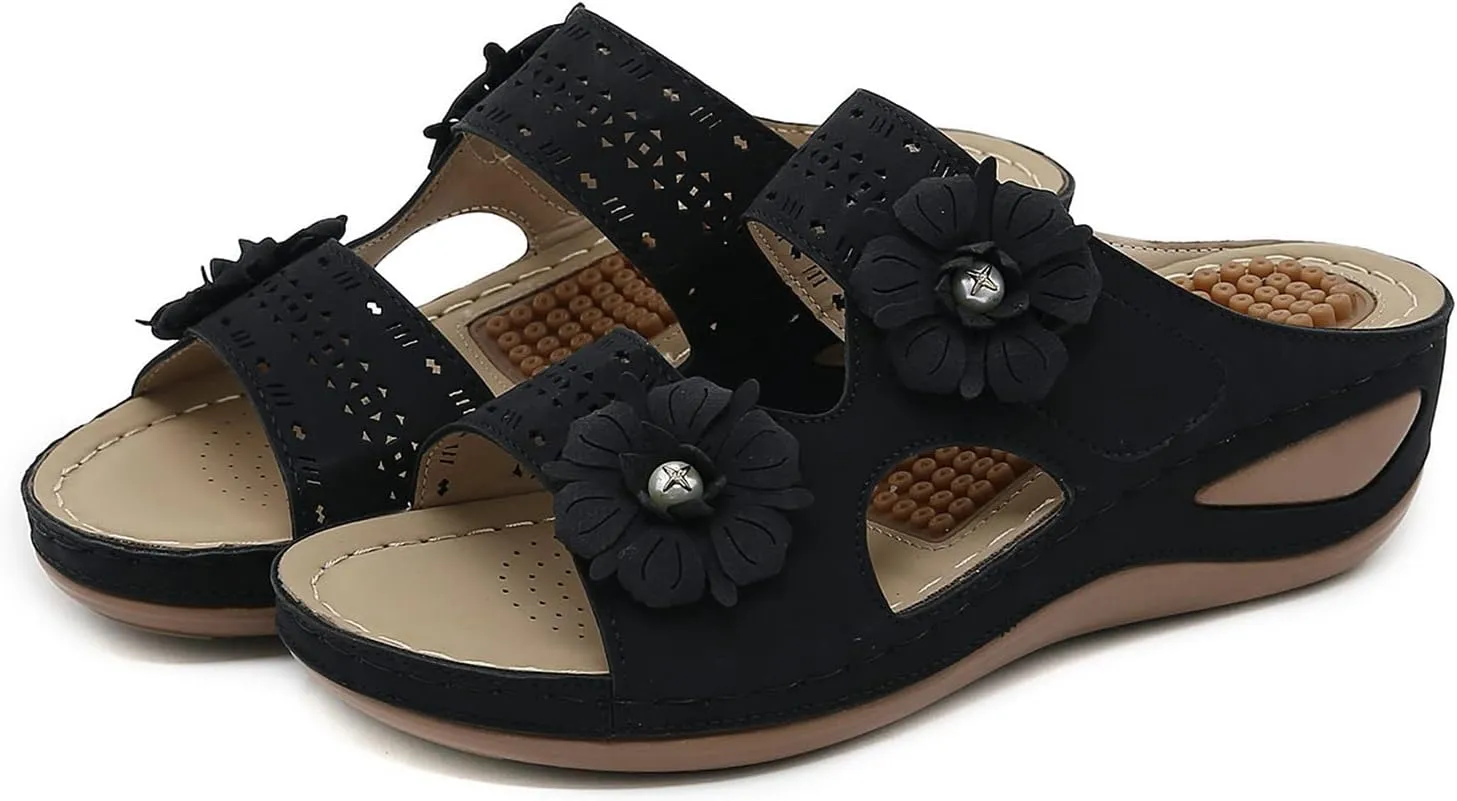 Orthopedic Dress Shoes for Women Wide Toe Black Casual Sandals Women Comfortable White Beach Sandals for Women Dressy Arch Support Shoes Women Sandalias Para Mujer Wide Foot Heels for Women