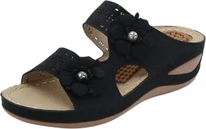 Orthopedic Dress Shoes for Women Wide Toe Black Casual Sandals Women Comfortable White Beach Sandals for Women Dressy Arch Support Shoes Women Sandalias Para Mujer Wide Foot Heels for Women