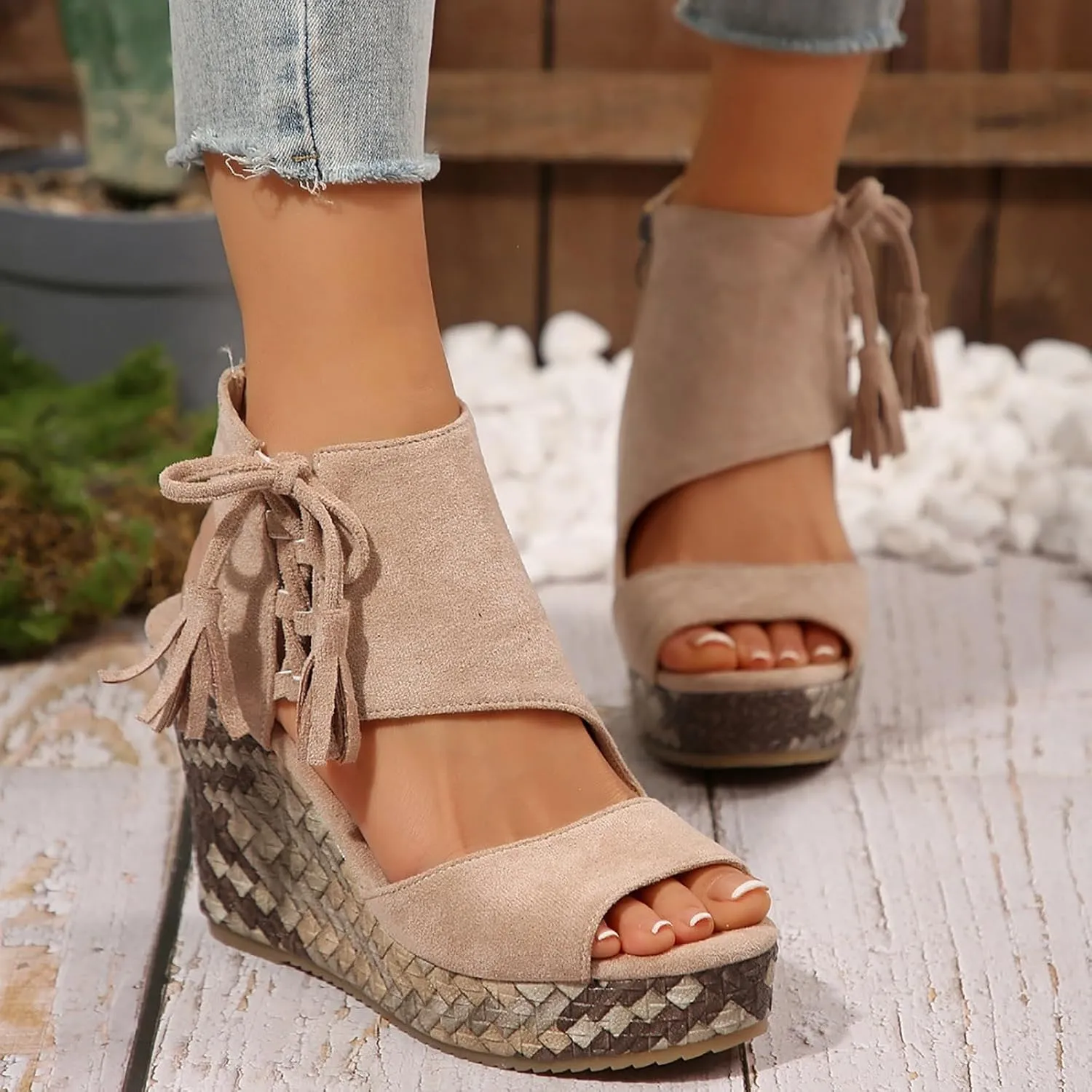 Orthopedic Wedge Sandals for Women 2025 Open Toe Espadrilles Comfortable Dressy Ankle Strap Platform Boho Beach Summer Shoes Comfortable Casual