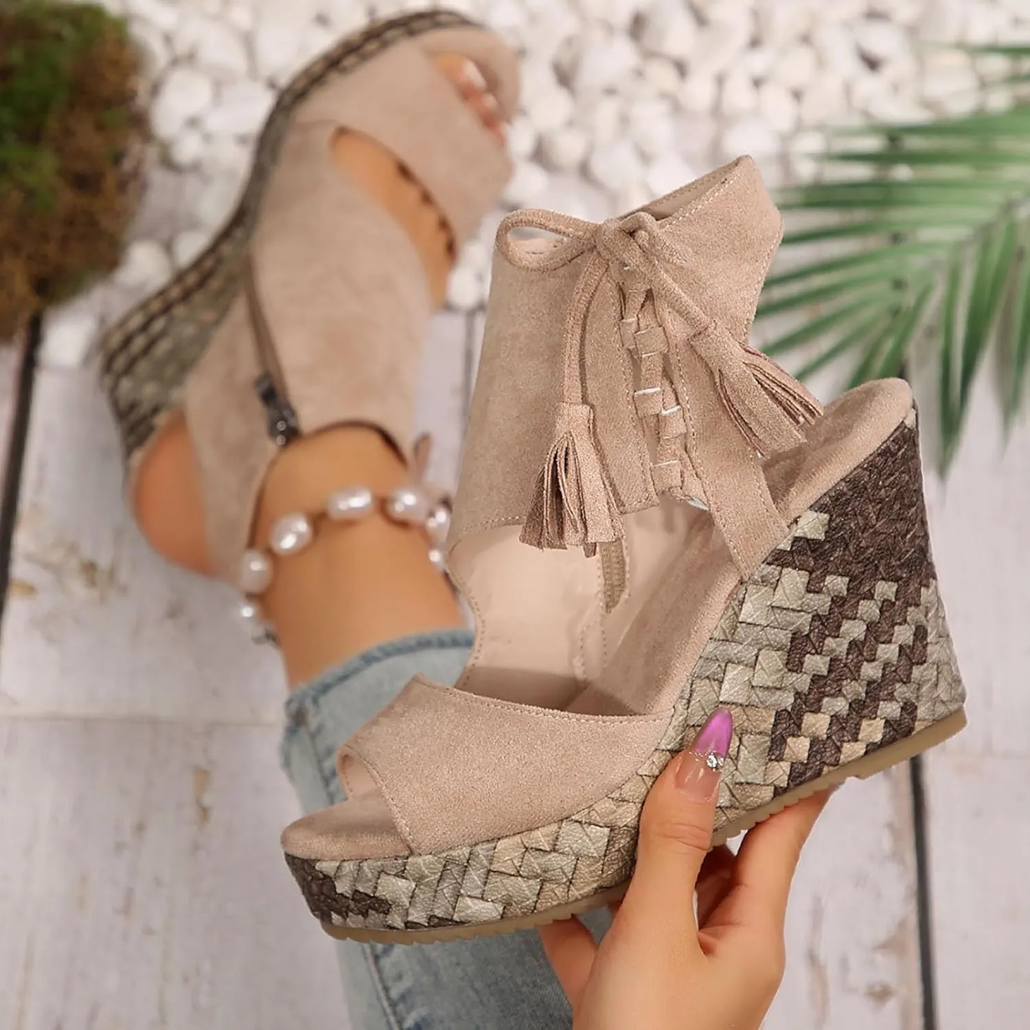 Orthopedic Wedge Sandals for Women 2025 Open Toe Espadrilles Comfortable Dressy Ankle Strap Platform Boho Beach Summer Shoes Comfortable Casual