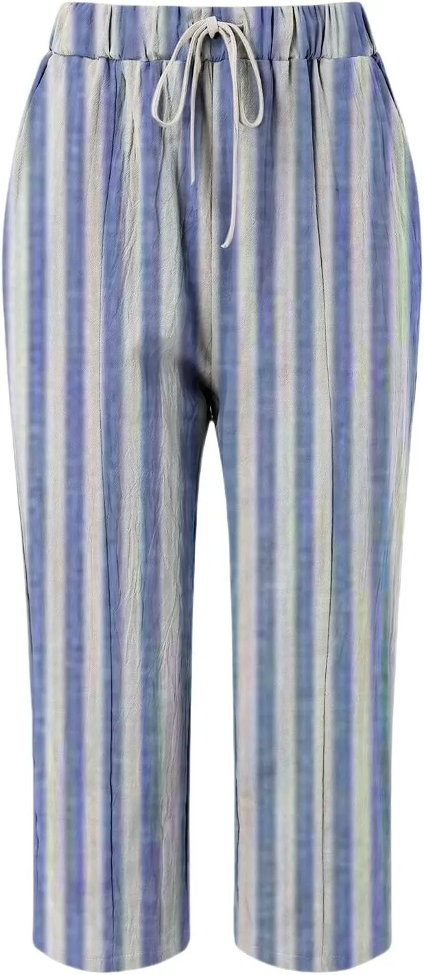 Pantalon De Lino para Mujer Drawstring Pants Linen Blend Pants