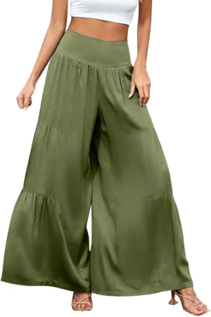 Pants for Women Resort Wear for Women 2025 Wide Leg Pants Ladies Trousers Linen Clothing