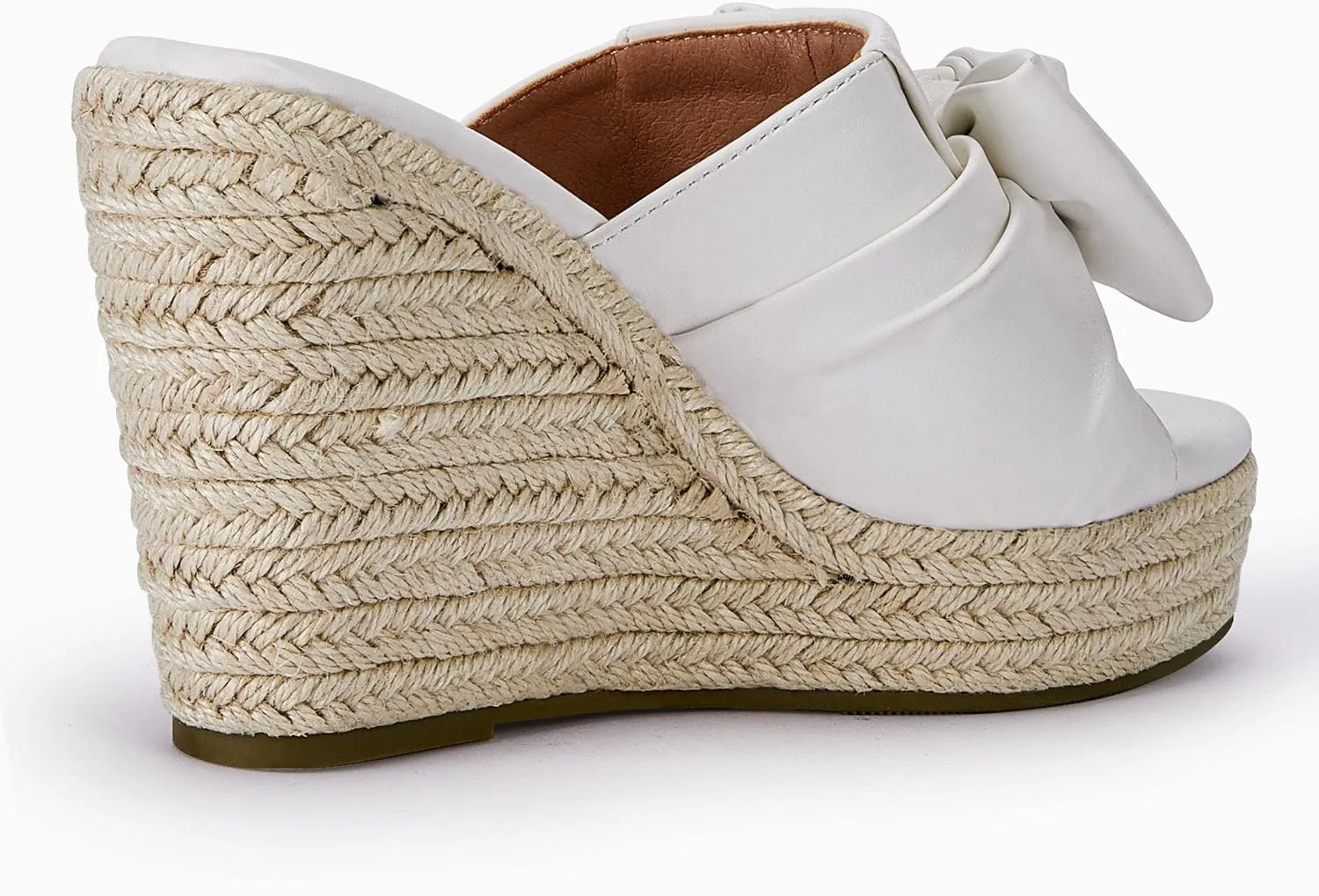 PiePieBuy Womens Platform Espadrilles Slip On Wedge Sandals Bow Tie Open Toe Slides Shoes