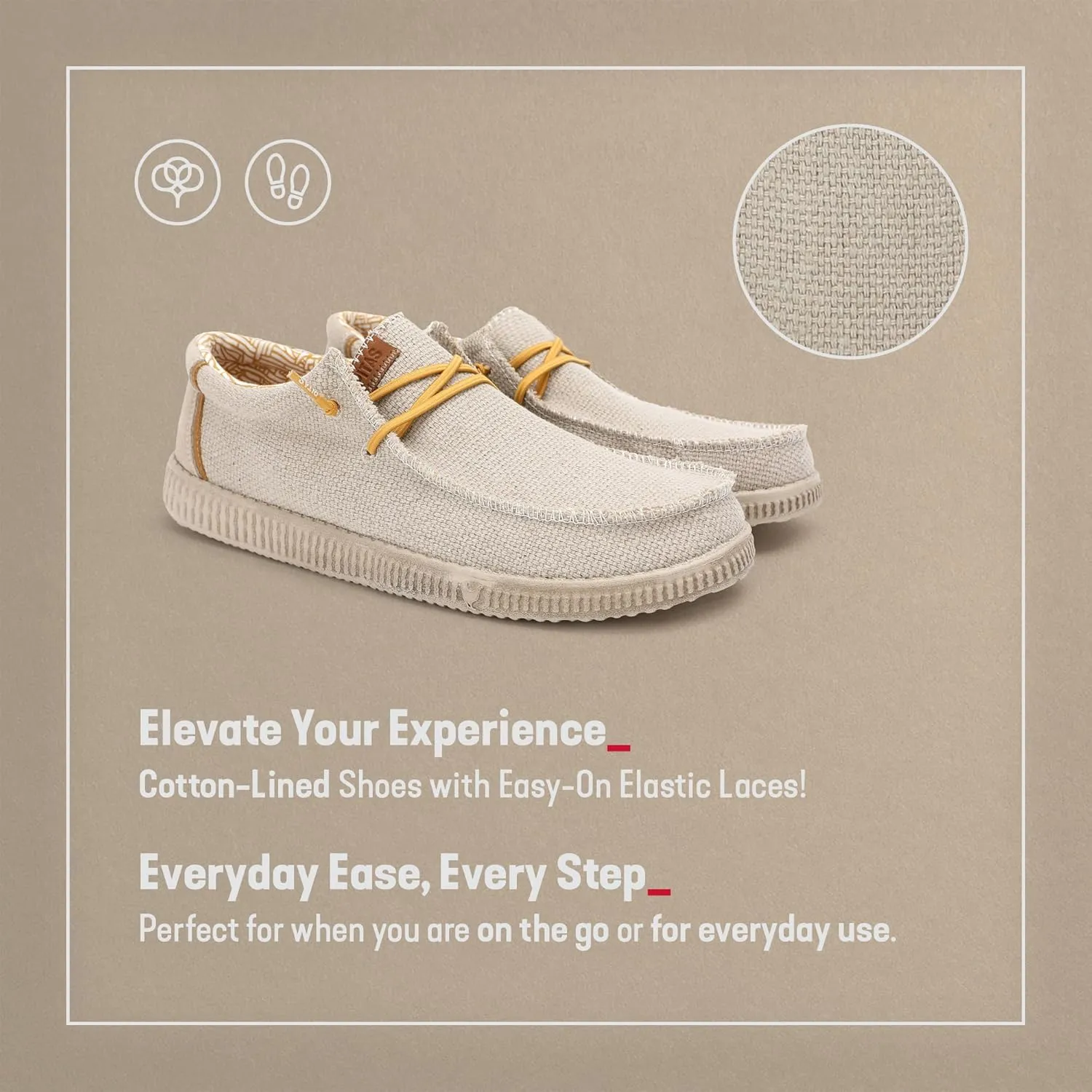PITAS Men’s Steve Slip-On Loafers | Comfortable & Lightweight | Casual Footwear for Men | Beige
