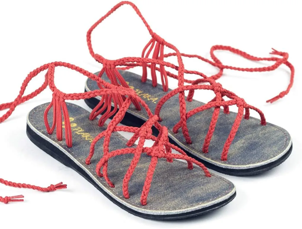 Plaka Flat Gladiator Sandals for Women Sahara