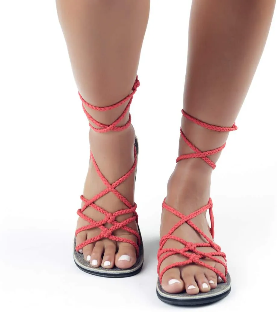 Plaka Flat Gladiator Sandals for Women Sahara