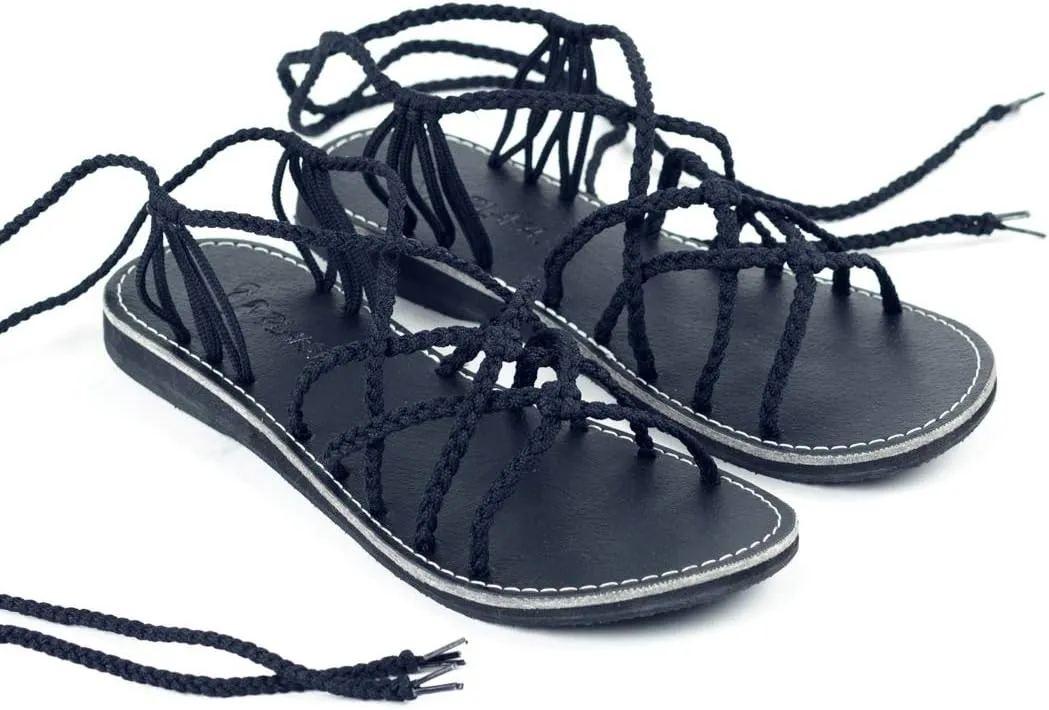 Plaka Flat Gladiator Sandals for Women Sahara
