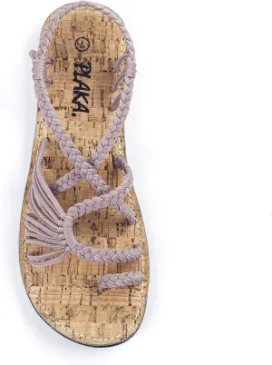Plaka Flat Sandals for Women Palm Leaf