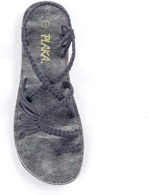 Plaka Flat Sandals for Women Palm Leaf