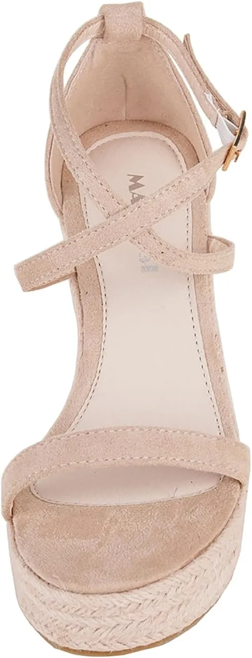 Platform High Heels Medium Width Comfortable Wedge Sandals for Women Dressy Espadrilles Wedding Summer