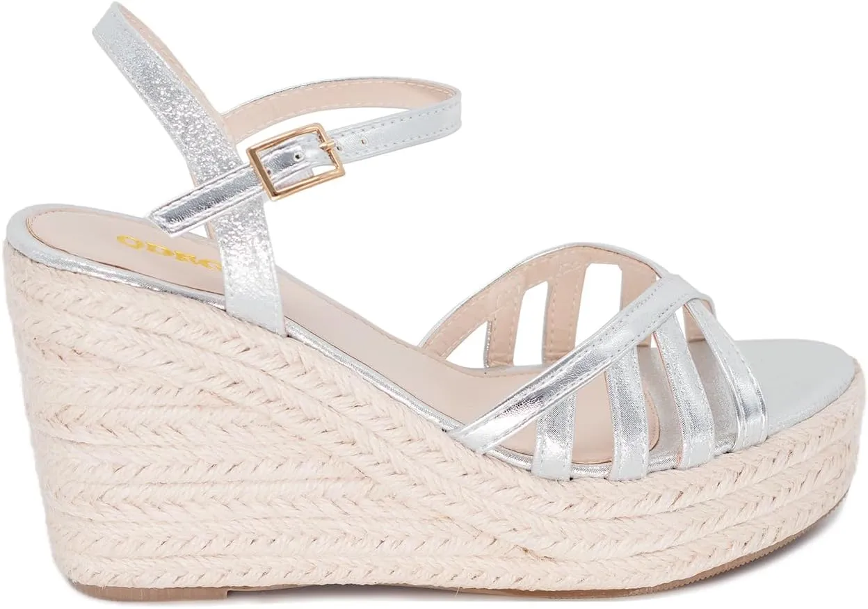 Platform High Heels Medium Width Comfortable Wedge Sandals for Women Dressy Espadrilles Wedding Summer