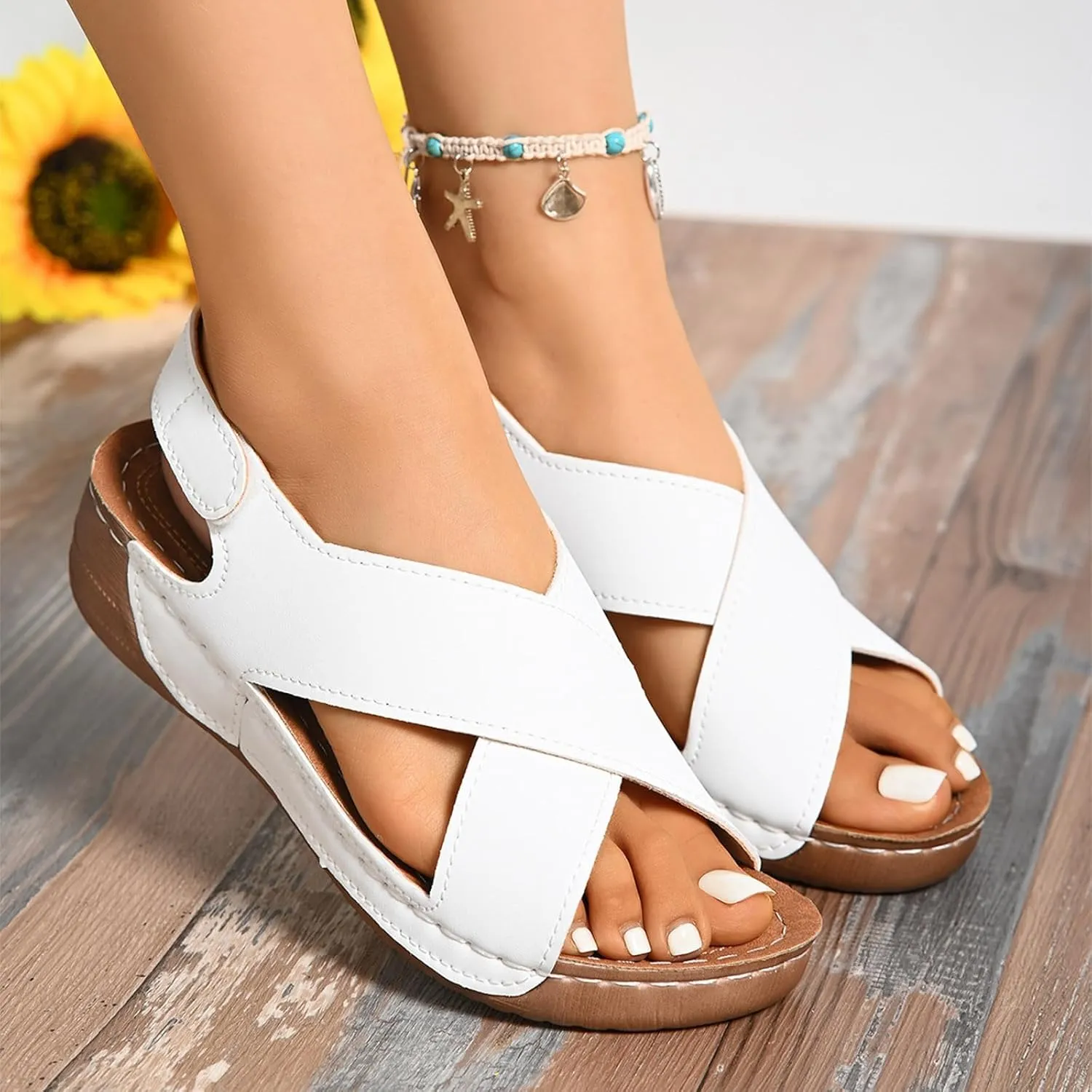 Platform Wedge Sandals Espadrilles Wedges Heel Elegant Floral Bow Tie Ankle Strap Shoes Trendy Pattern Open Toe Bridal Classic Embroidered Heels Lace Up Summer Bowknot Espadrille Shoes