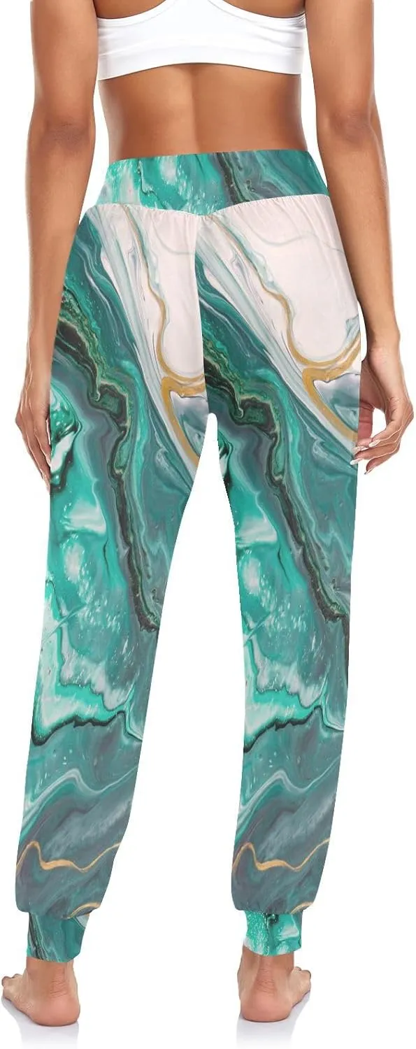 Poeticcity Women Thin Trousers Lounge Harem Sweatpants Yoga Leggings Dance Pants(S-2XL)