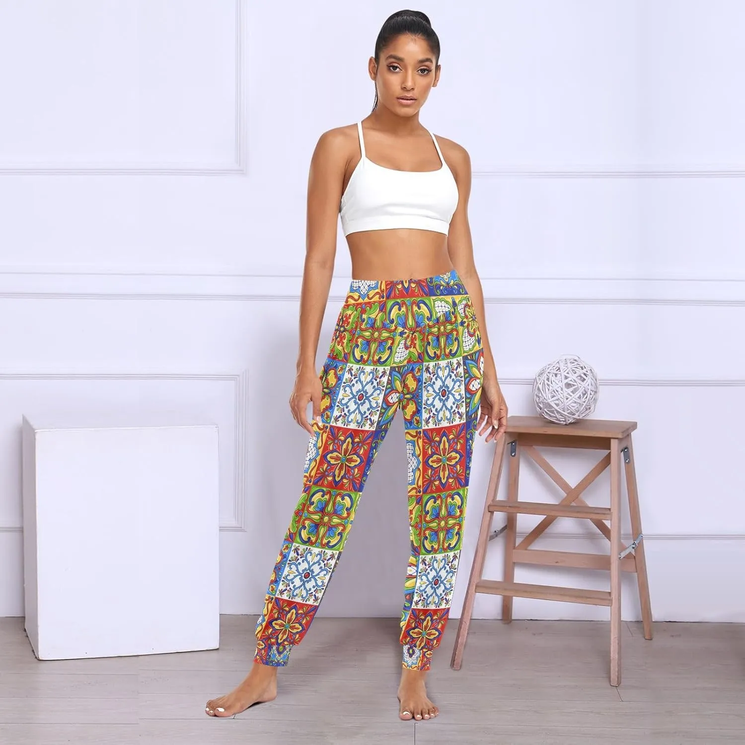 Poeticcity Women Thin Trousers Lounge Harem Sweatpants Yoga Leggings Dance Pants(S-2XL)