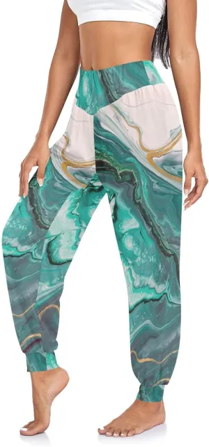 Poeticcity Women Thin Trousers Lounge Harem Sweatpants Yoga Leggings Dance Pants(S-2XL)