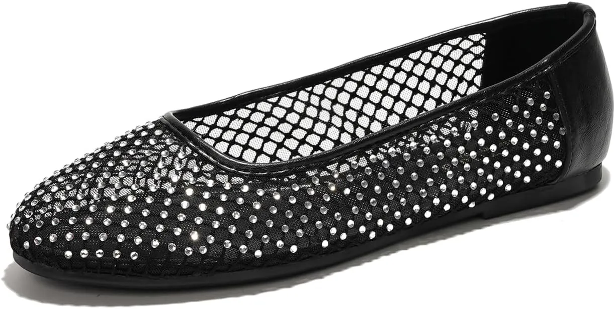 Project Cloud Mesh Womens Flats - Memory Foam Ballet Flats Shoes for Women - Non Slip Ballerina Womens Sneakers - Trendy Slip on Flat Shoes for Women (Ruthie)