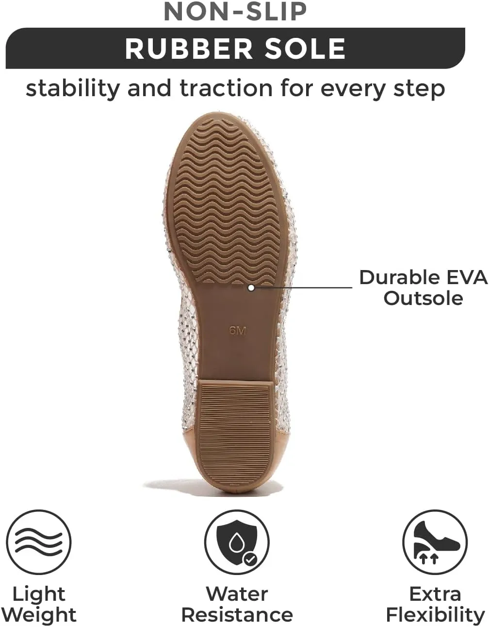 Project Cloud Mesh Womens Flats - Memory Foam Ballet Flats Shoes for Women - Non Slip Ballerina Womens Sneakers - Trendy Slip on Flat Shoes for Women (Ruthie)