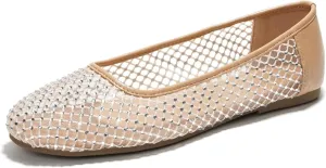 Project Cloud Mesh Womens Flats - Memory Foam Ballet Flats Shoes for Women - Non Slip Ballerina Womens Sneakers - Trendy Slip on Flat Shoes for Women (Ruthie)
