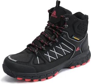 Queday Men's Hiking Boots Waterproof Outdoor Lightweight Trekking Shoes Ankle High Boots