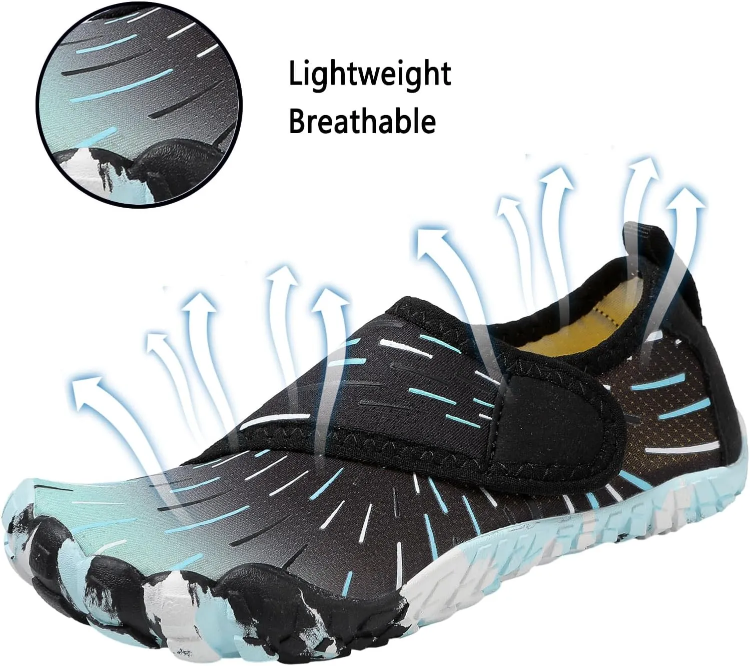 Quickshark Kids Water Shoes Boys Girls Barefoot Aqua Socks Outdoor Indoor Quick Dry Sandals Lightweight Slip On Walking Sneakers for Beach Pool Swim (Little Kid/Big Kid)