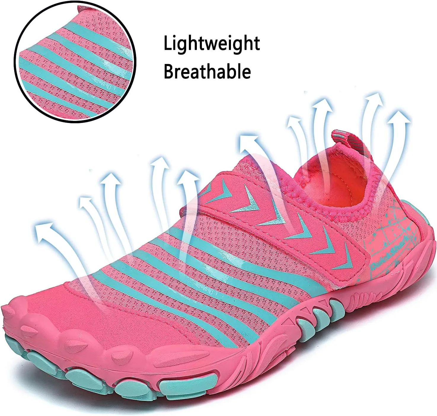 Quickshark Kids Water Shoes Boys Girls Barefoot Aqua Socks Outdoor Indoor Quick Dry Sandals Lightweight Slip On Walking Sneakers for Beach Pool Swim (Little Kid/Big Kid)