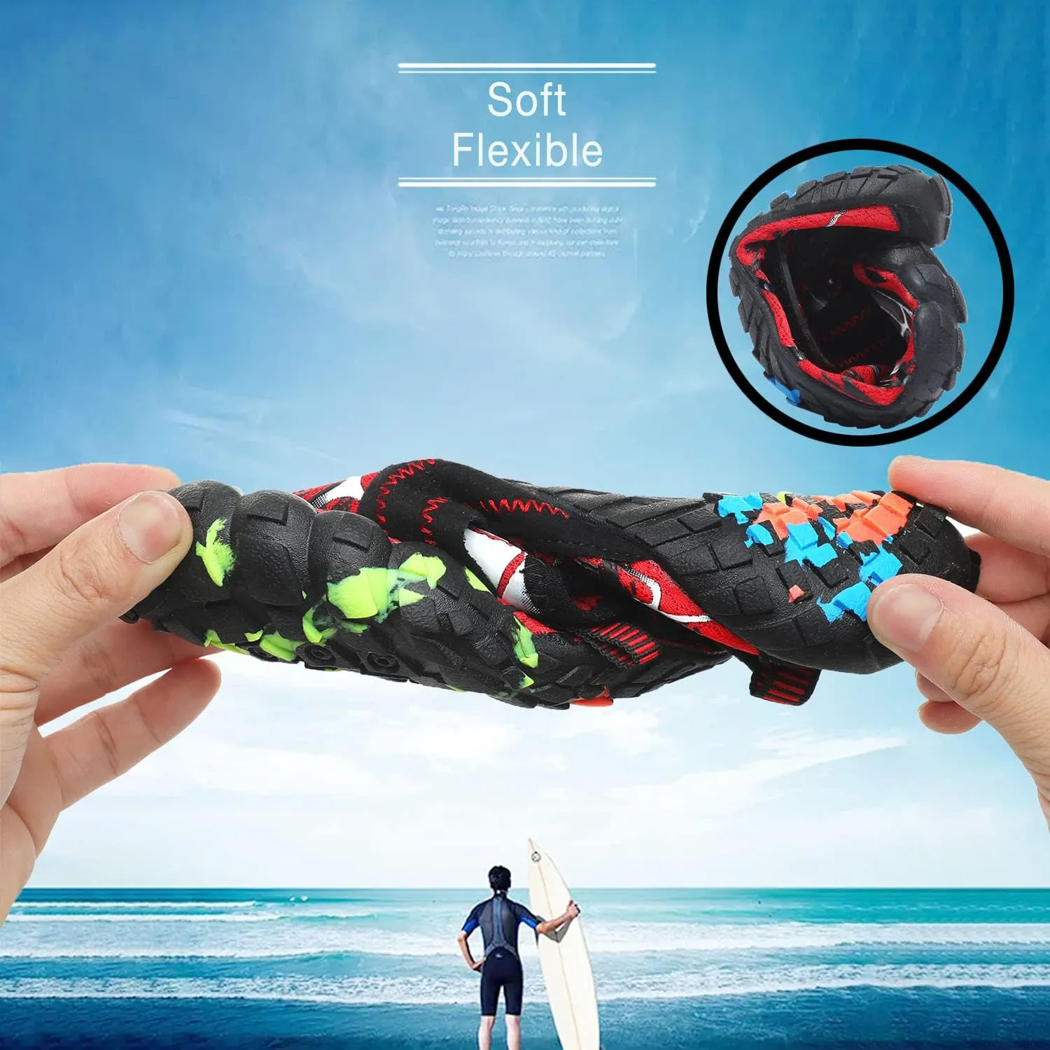 Quickshark Kids Water Shoes Boys Girls Barefoot Aqua Socks Outdoor Indoor Quick Dry Sandals Lightweight Slip On Walking Sneakers for Beach Pool Swim (Little Kid/Big Kid)