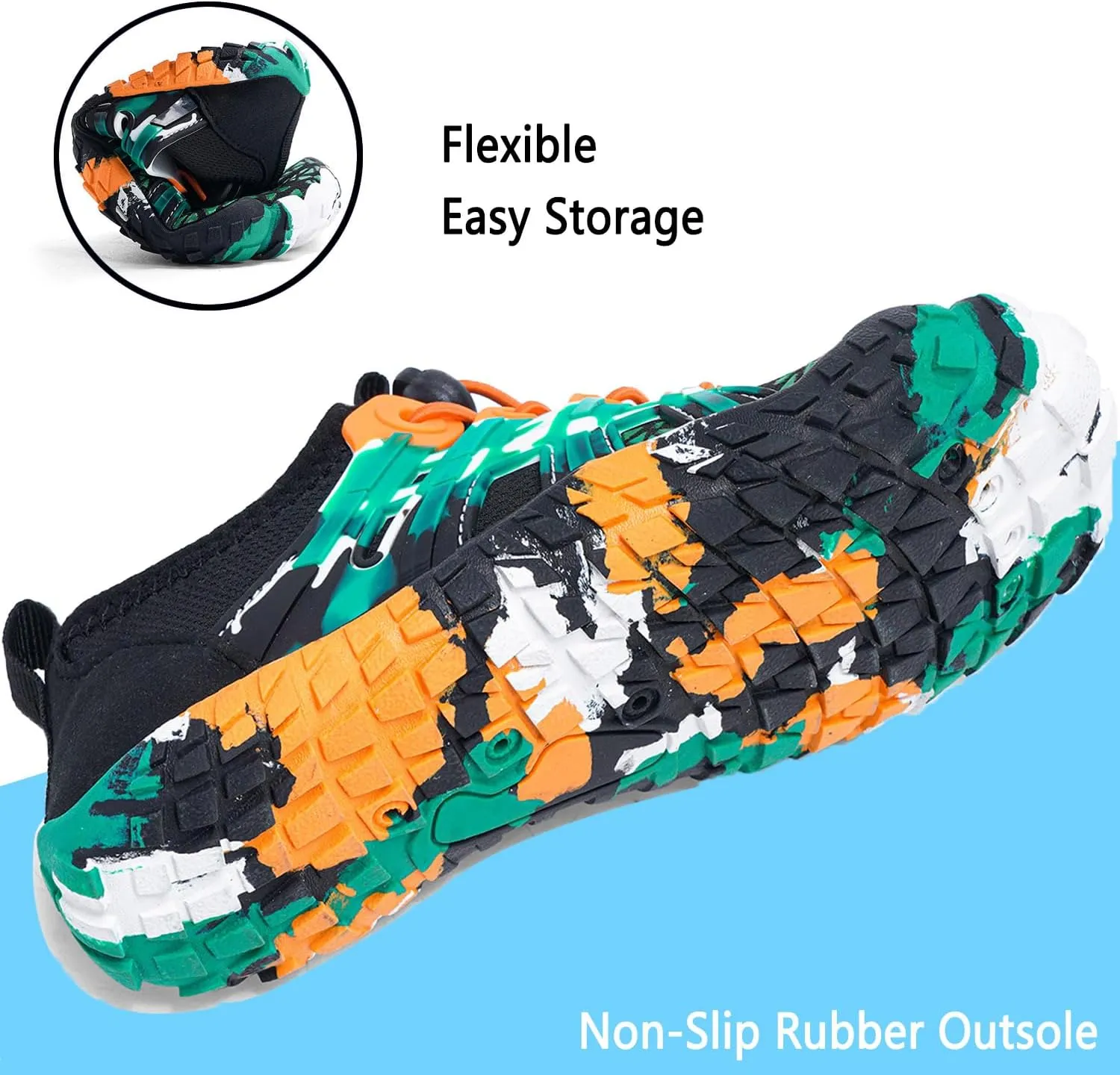 Quickshark Kids Water Shoes Boys Girls Barefoot Aqua Socks Outdoor Indoor Quick Dry Sandals Lightweight Slip On Walking Sneakers for Beach Pool Swim (Little Kid/Big Kid)