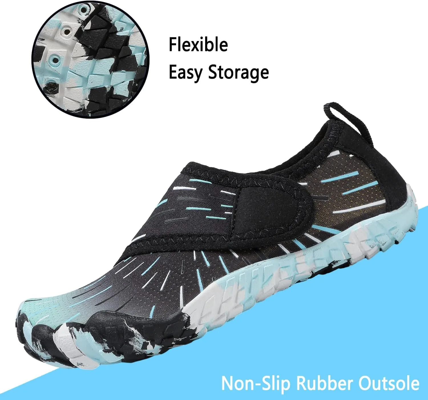 Quickshark Kids Water Shoes Boys Girls Barefoot Aqua Socks Outdoor Indoor Quick Dry Sandals Lightweight Slip On Walking Sneakers for Beach Pool Swim (Little Kid/Big Kid)