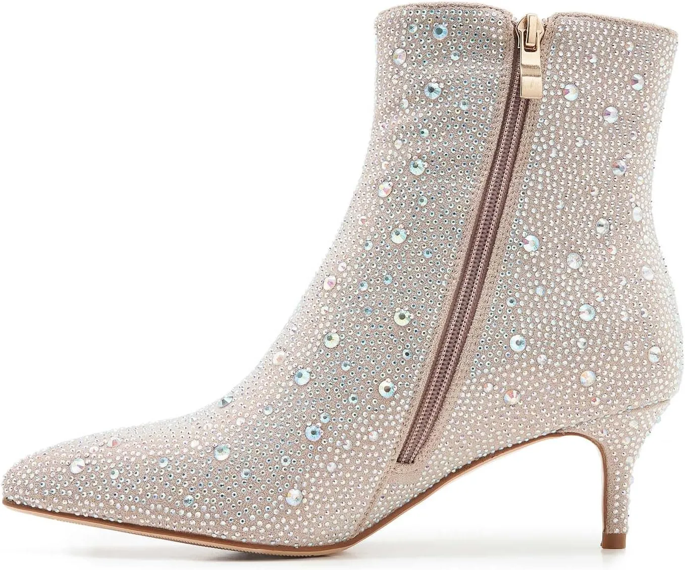Rhinestone Booties Kitten Heel Sparkle Boots For Women Sequin Bedazzled