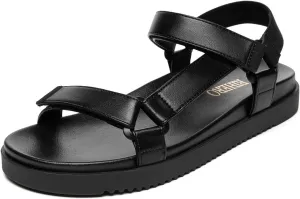 Rihero Women's Flat Sandals Comfortable Open Toe Adjustable Strap Walking Footbed Sandals
