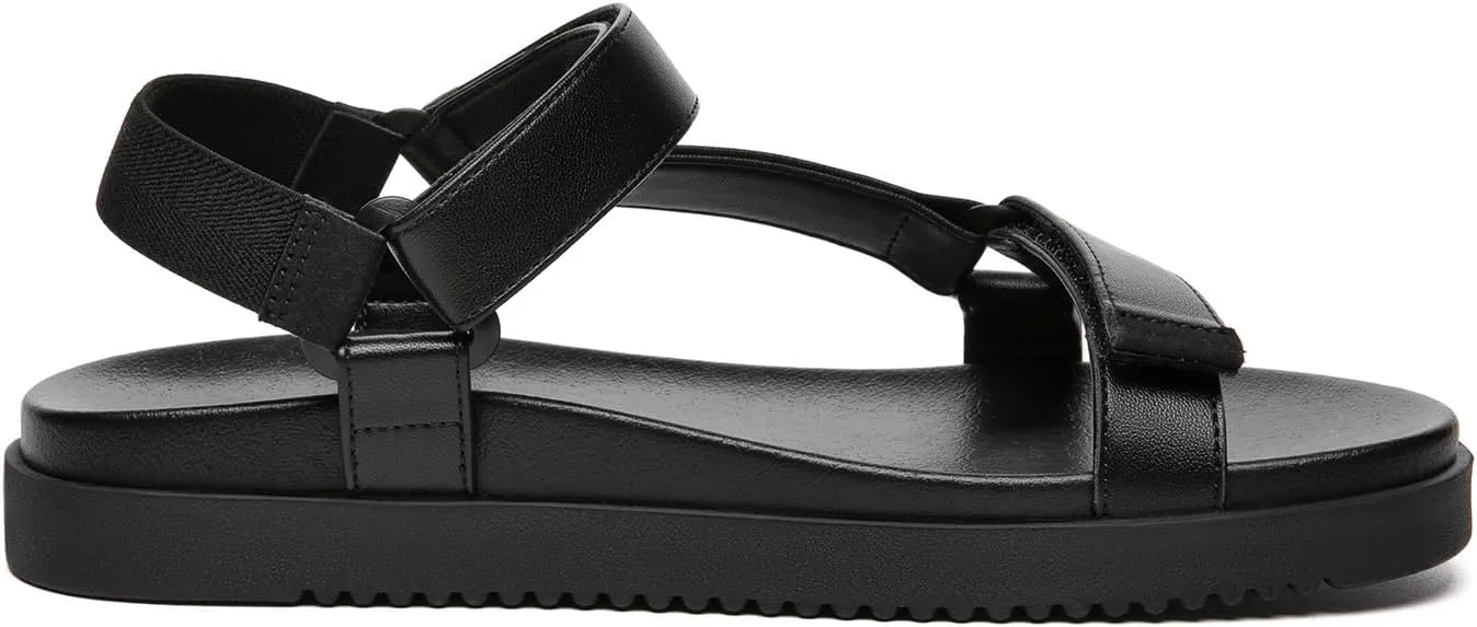 Rihero Women's Flat Sandals Comfortable Open Toe Adjustable Strap Walking Footbed Sandals