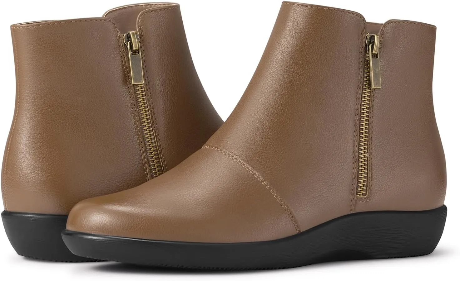 Rollda Women's Ankle Boots Low Heel Ankle Booties Side Zipper Short Boots for Women