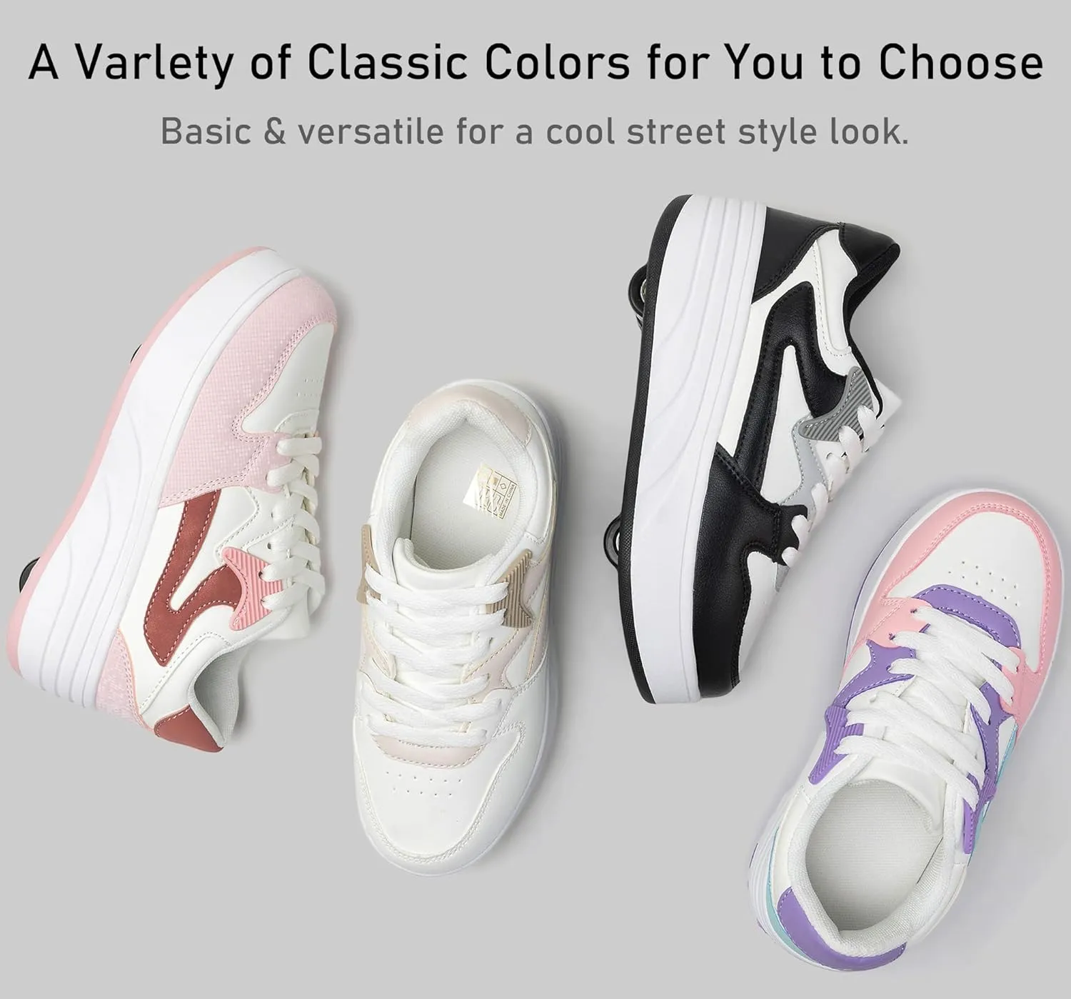 Roller Skate Shoes for Kids Boys Girls Sneakers with Detachable Wheels Sport Shoe