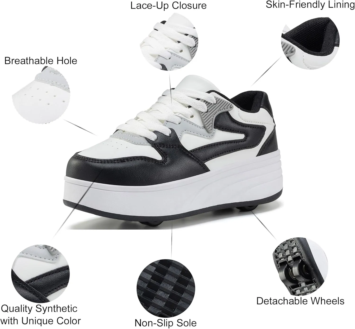 Roller Skate Shoes for Kids Boys Girls Sneakers with Detachable Wheels Sport Shoe