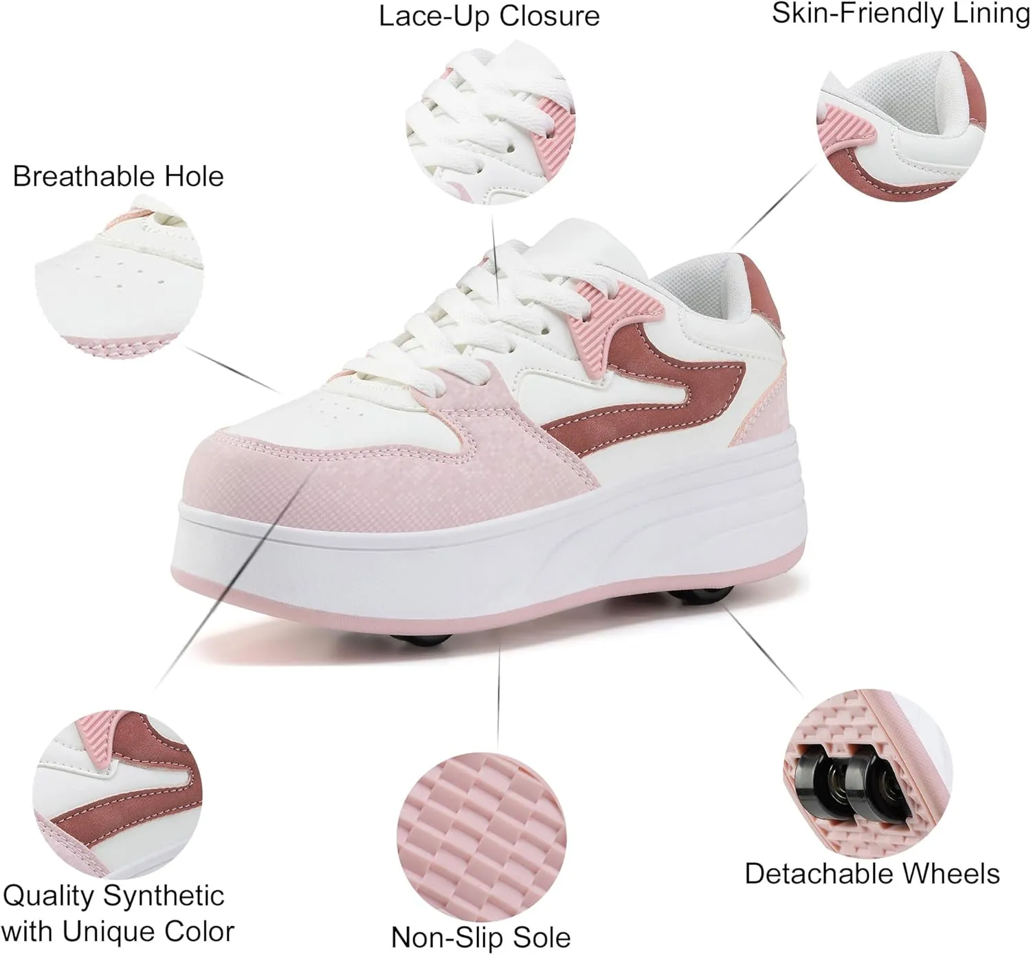 Roller Skate Shoes for Kids Boys Girls Sneakers with Detachable Wheels Sport Shoe