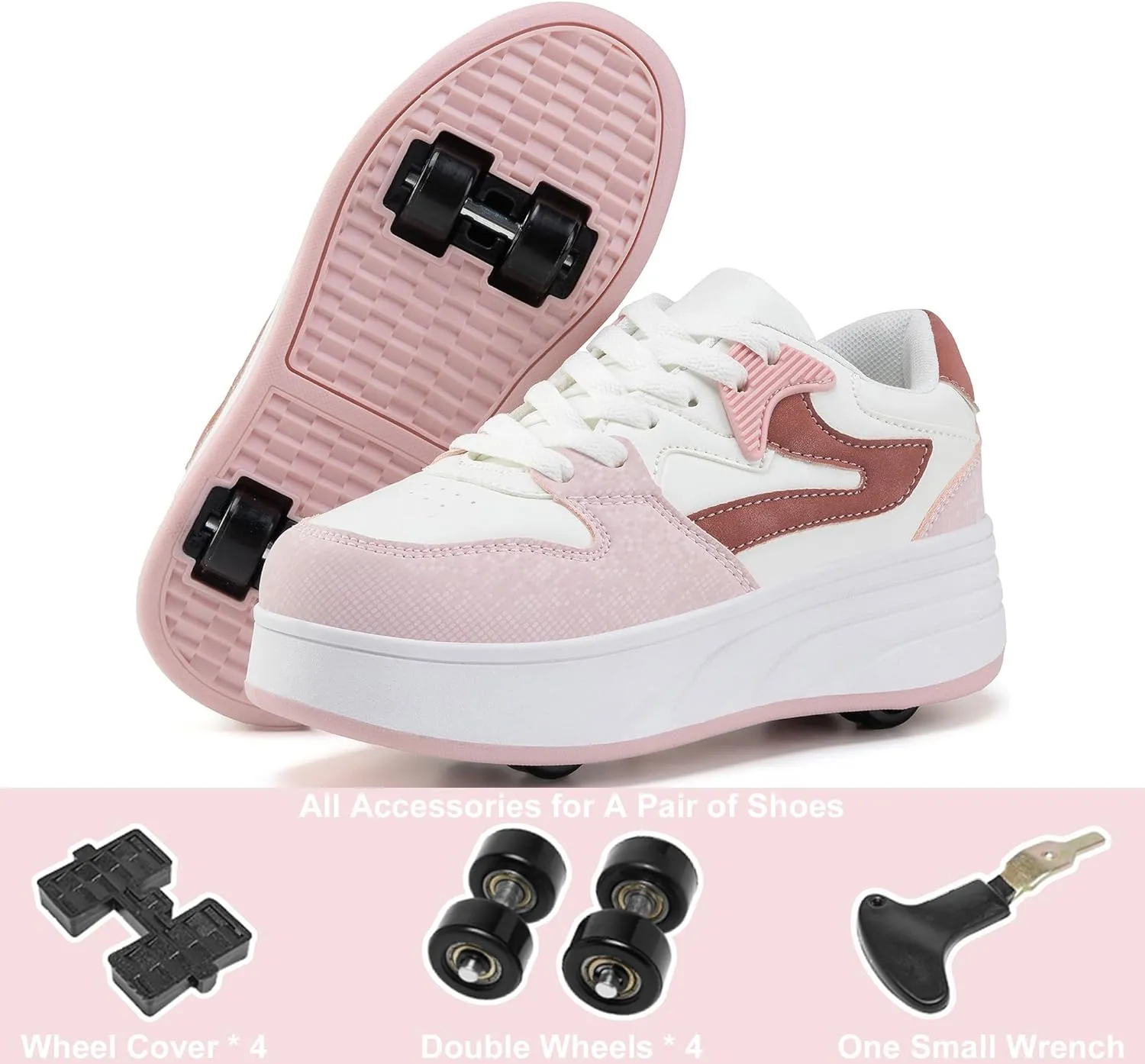 Roller Skate Shoes for Kids Boys Girls Sneakers with Detachable Wheels Sport Shoe