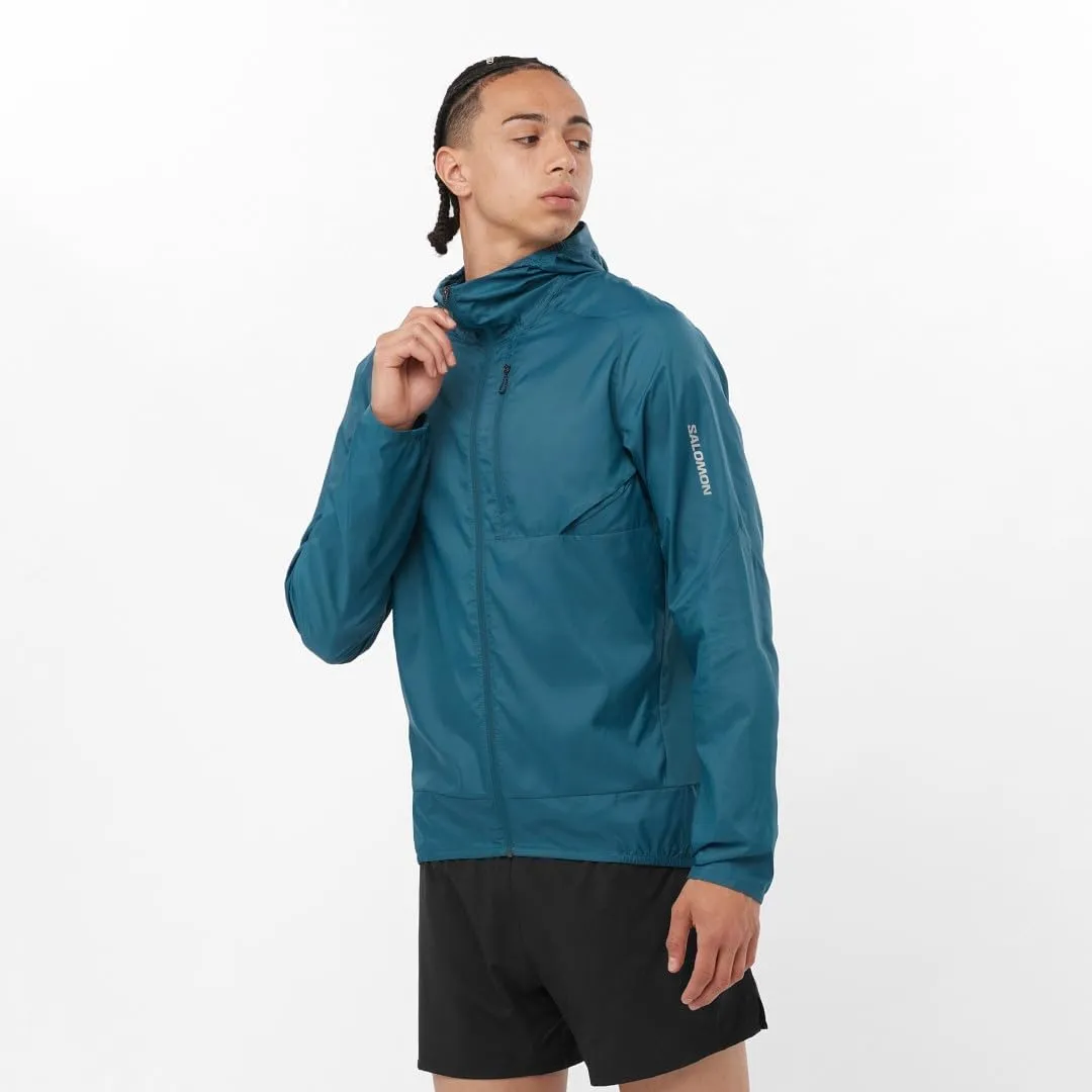 Salomon Men’s Bonatti Cross Wind, Reflective Windproof Hooded Zip-Up Jacket