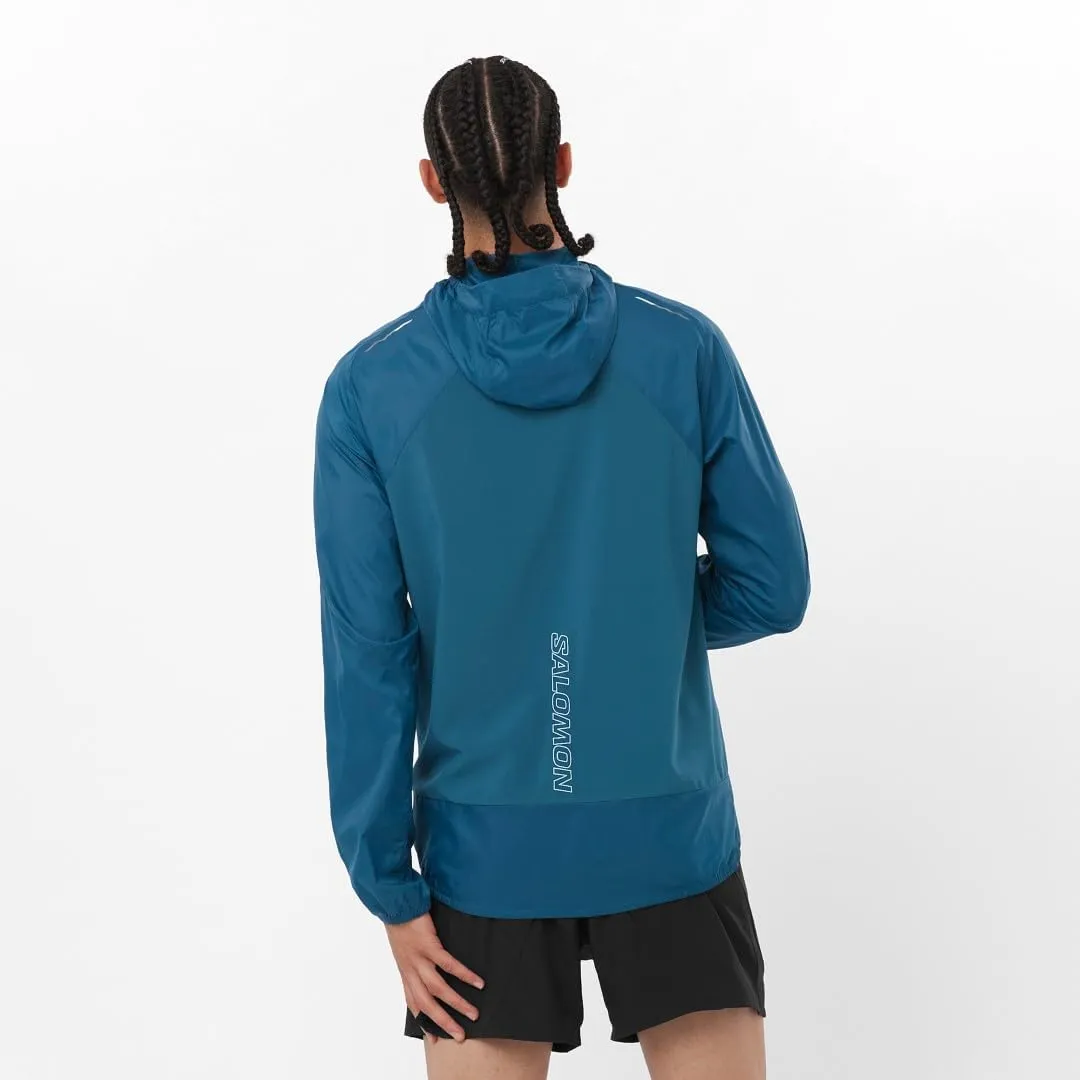 Salomon Men’s Bonatti Cross Wind, Reflective Windproof Hooded Zip-Up Jacket