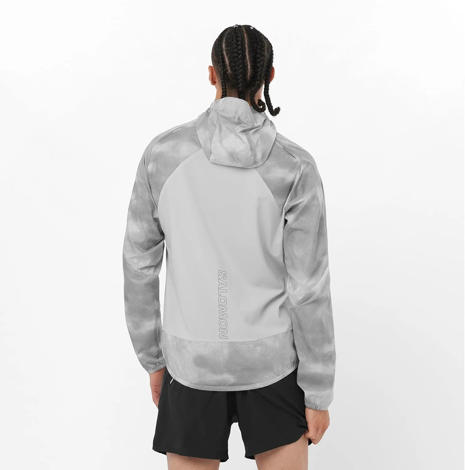 Salomon Men’s Bonatti Cross Wind, Reflective Windproof Hooded Zip-Up Jacket